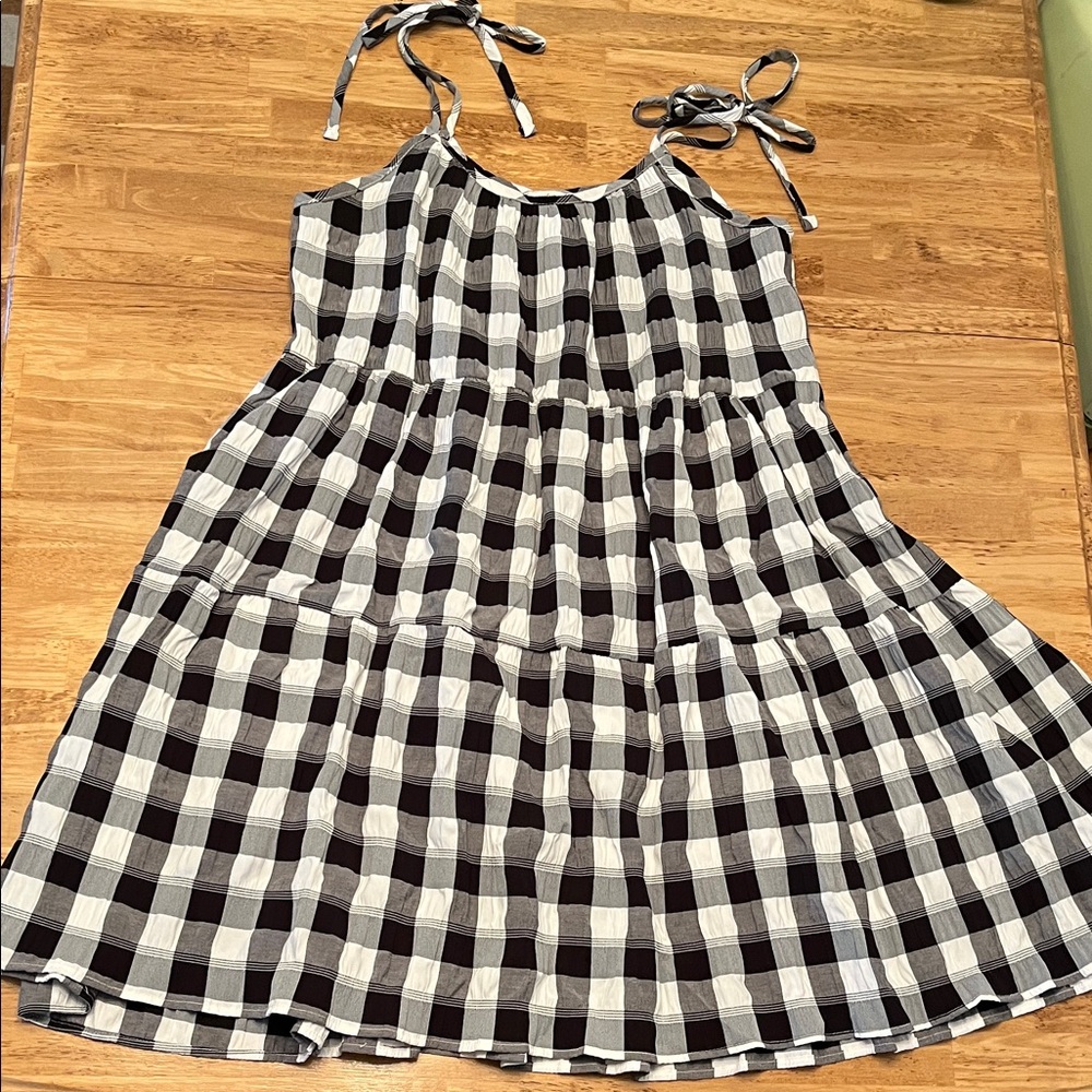 Black and White Checkered Mini Dress
